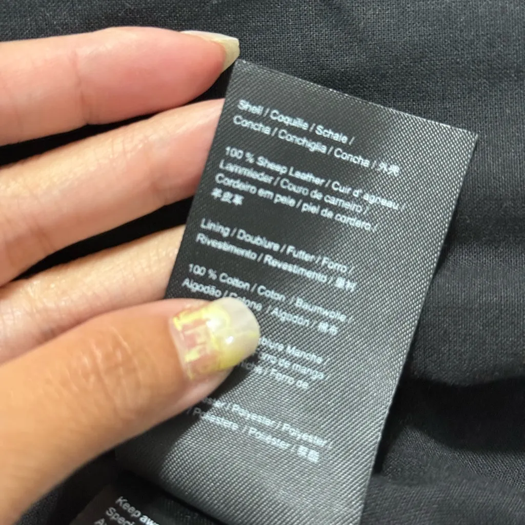 Muubaa Emilia Boxy Fit Black Genuine Sheep Leather Biker Moto Jacket UK6/US2 Size 2 - Image 10