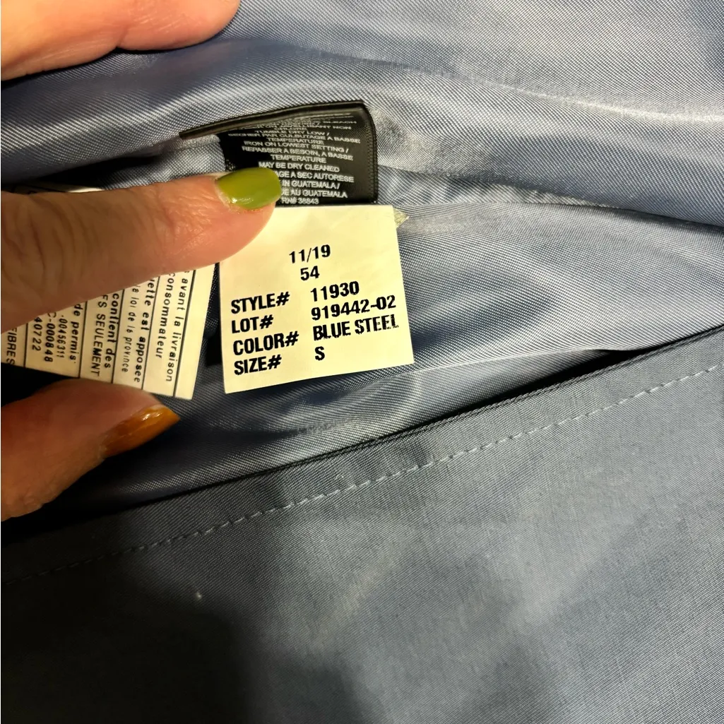 Sam Edelman Steel Blue Structured Trench Coat Size small - Image 3