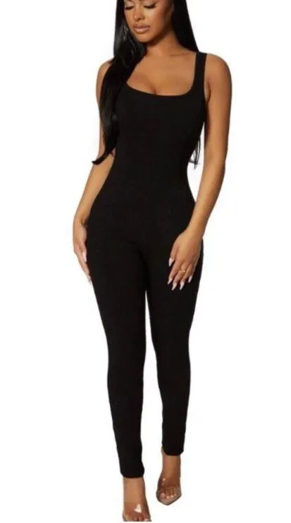 The All Snatched Sleeveless Jumpsuit Black S - Image 2