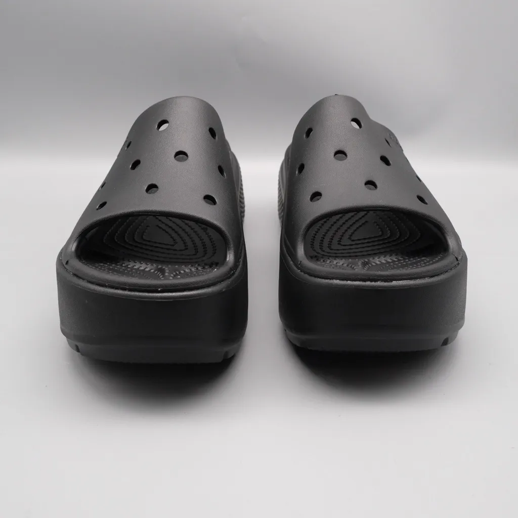Crocs Stomp Slides M 9 W 11 - 2” Clog‎ Black New Without Box - Image 2
