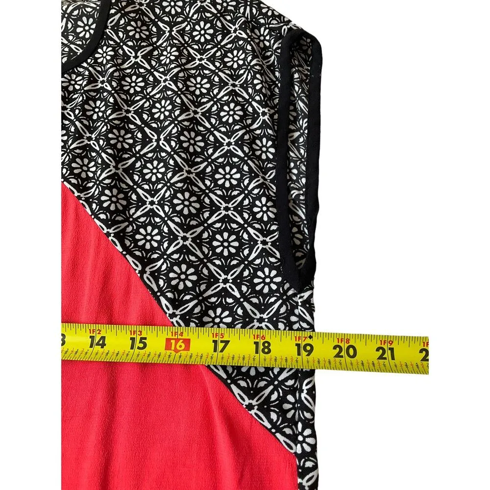 Rachel Roy Orange & Black Round Neck Sleeveless Top Women's Size 8 | 50-20 - Image 6