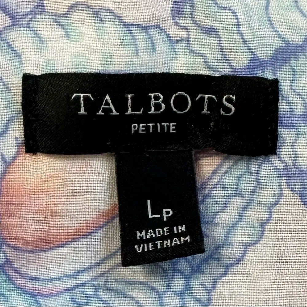 Talbots Seashells Print Long Sleeves Button Down Shirt, Sz Large Petite - Image 10