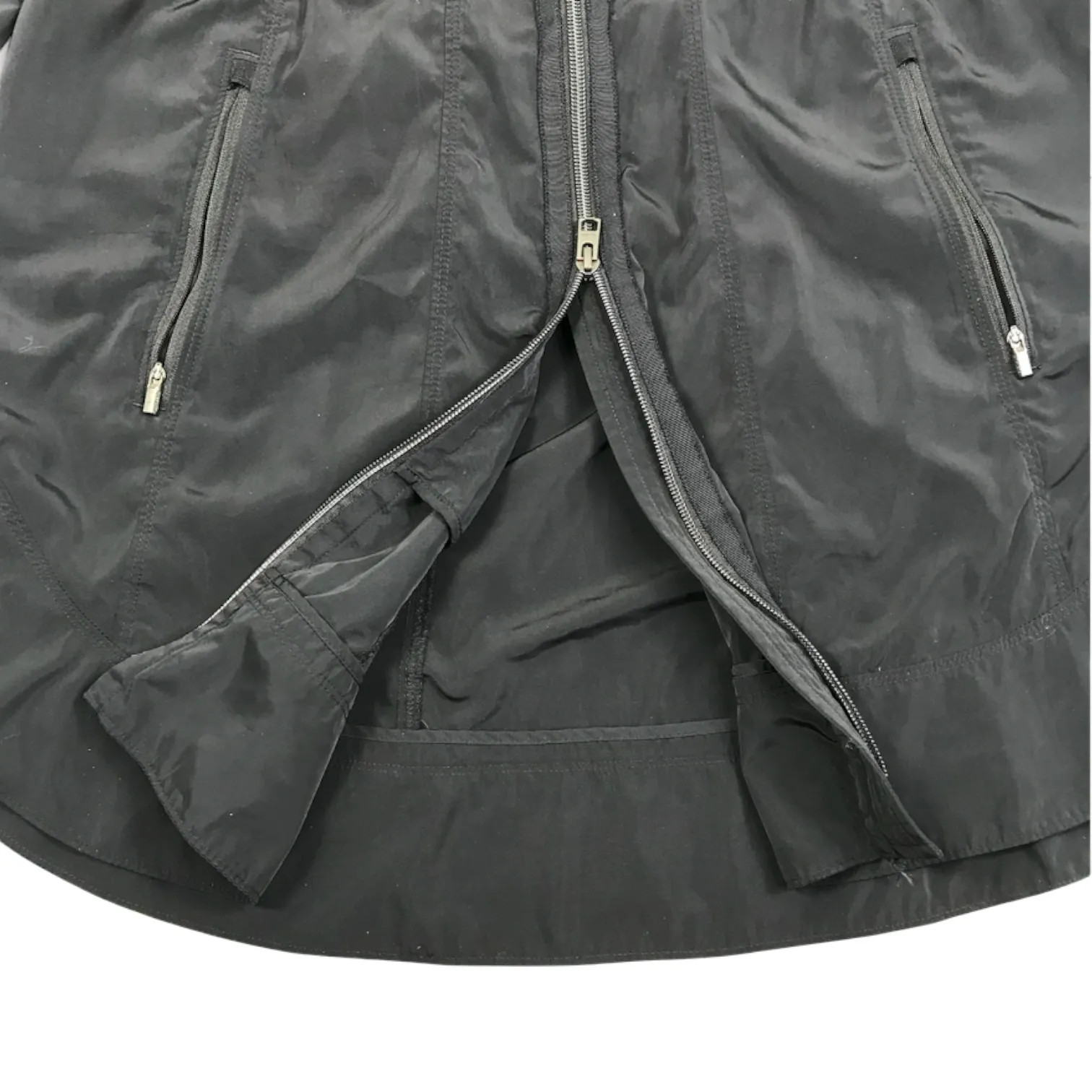 ATHLETA Hooded Rain Jacket Women M Black Drawstring Packable Everyday Travel EUC - Image 10