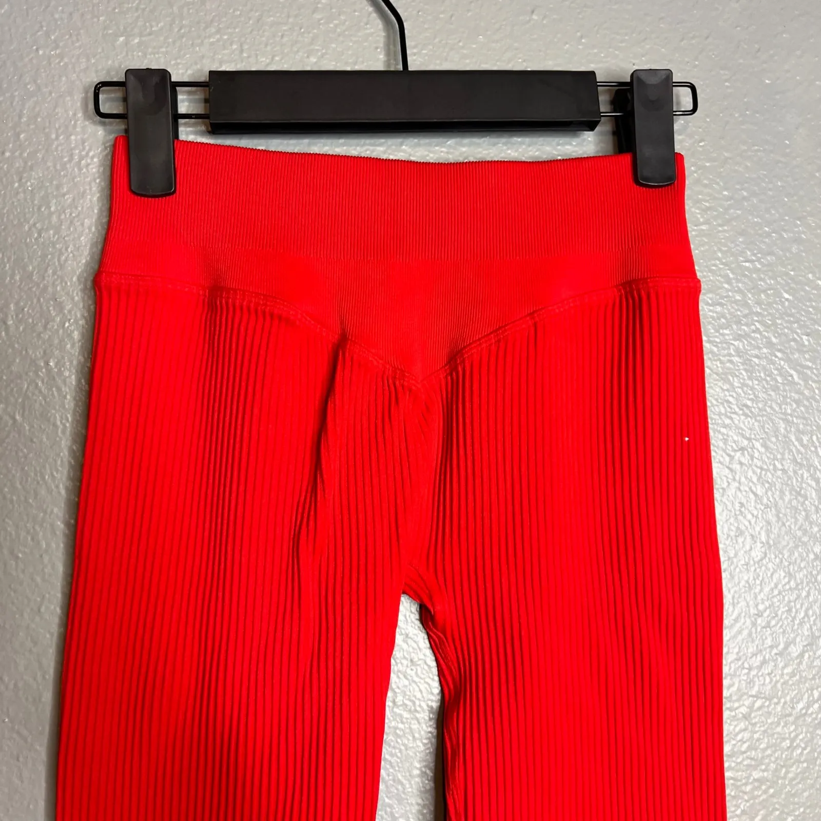 NUX Ribbed Seamless Leggings‎ Womens Size L Red Athleisure Yoga Pants Size L - Image 5