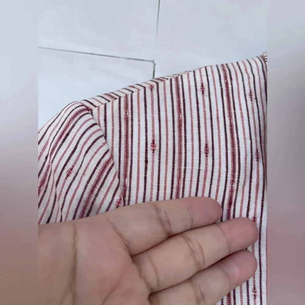 ATM Anthony Thomas Melillo Textured Linen Striped Schoolboy Blazer size 6 Red - Image 4