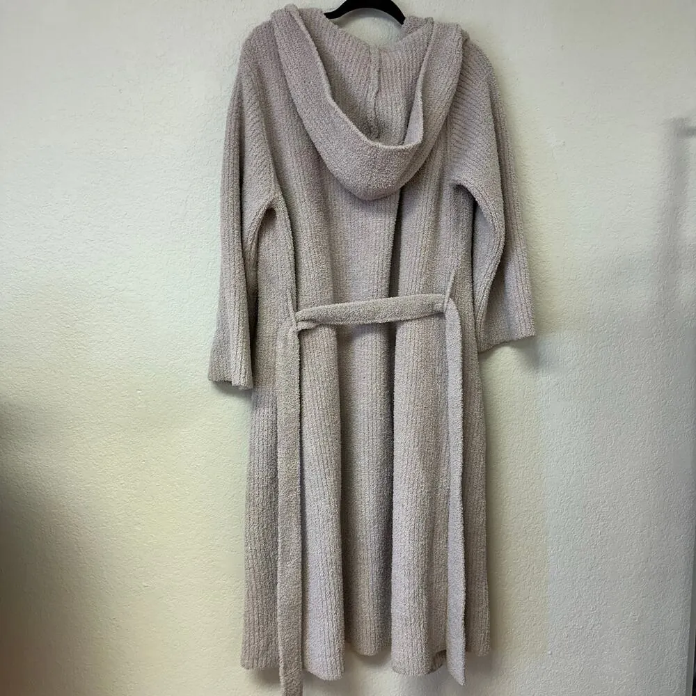 Barefoot Dreams CozyChic Ribbed Hooded Robe Gray Size 2 - Image 7