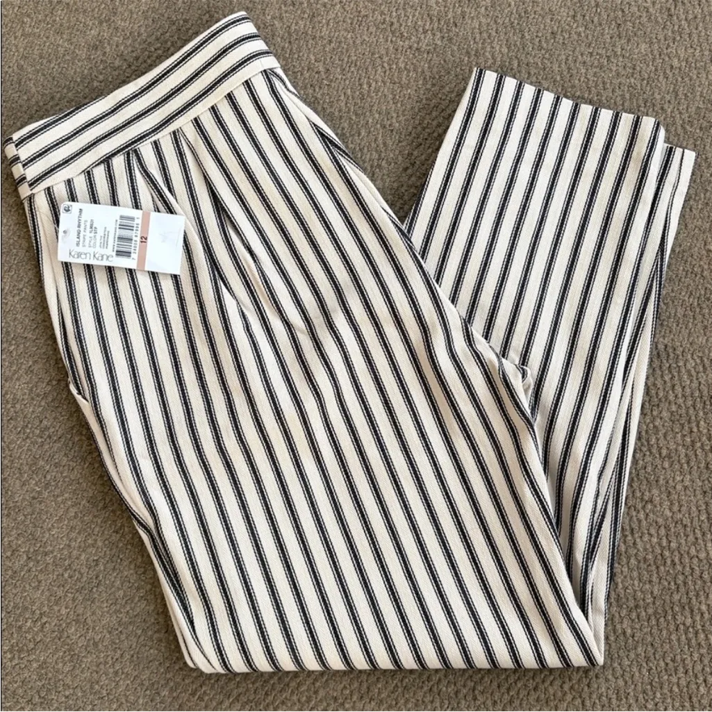 NWT Karen Kane Island Rhythm Stripe
Crop Pants Size 12 Retail $158.00 - Image 6