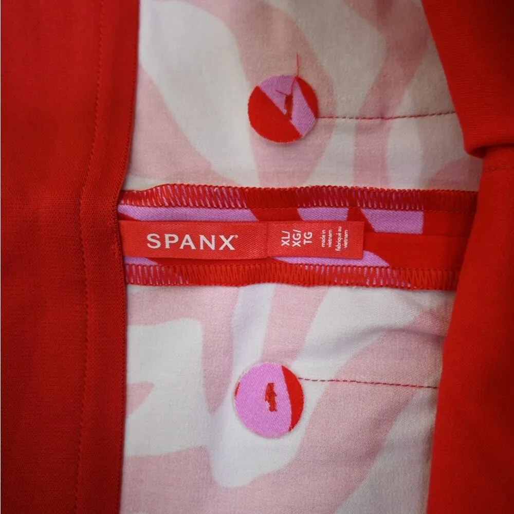 SPANX Womens XL On the Go Print 4-Inch Shorts in True Red Zebra Stripe NEW - Image 10