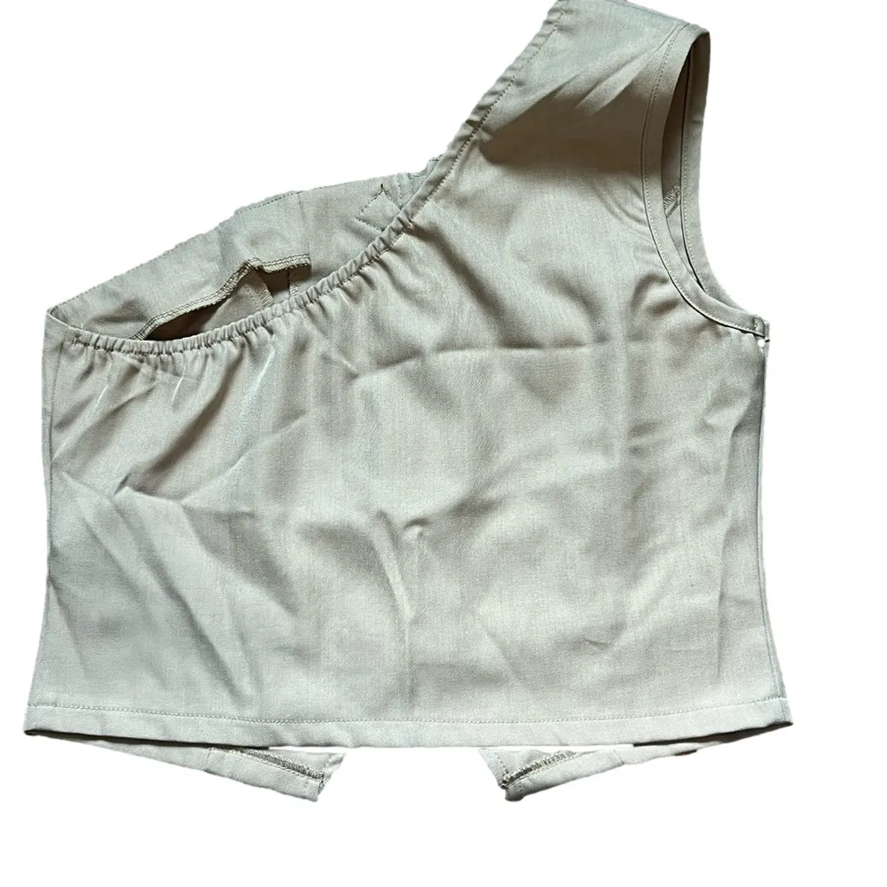 SHEIN Elegant Beige Asymmetrical Women's Vest - Image 2