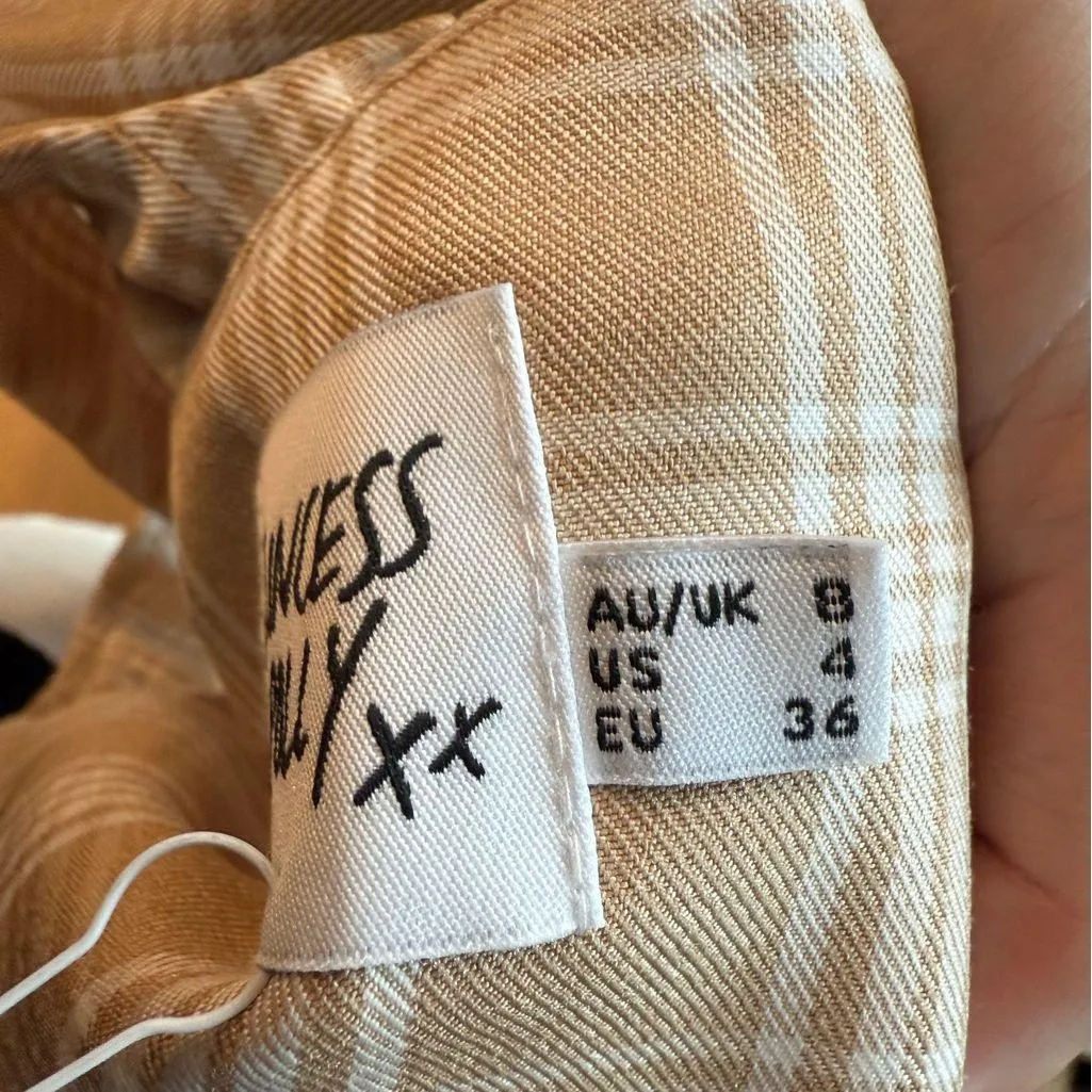 Plaid Tan Women's Pants & Jumpsuit Set princess Polly size 4 - Image 2