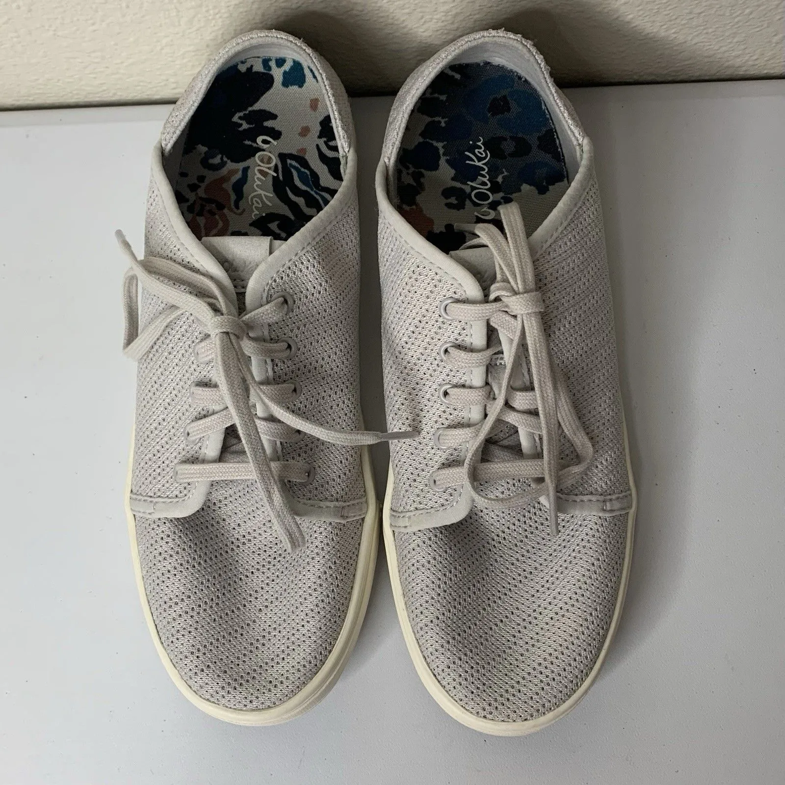 OluKai Pehuea Li Shoes Women's Sz 7.5 Gray Mesh Lace Up Comfort Casual Sneakers - Image 5