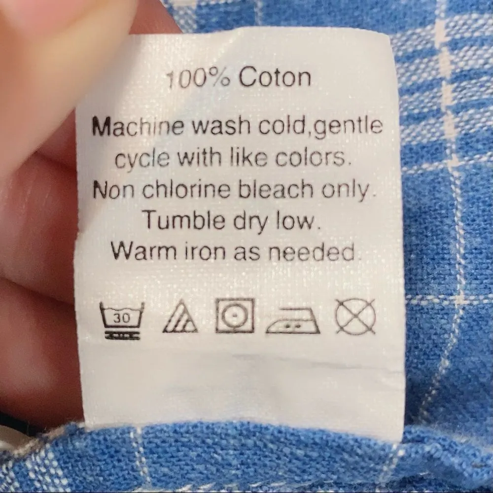 J. Crew Plaid Blue Small Boyfit Buttn Up Shirt Pullover - Image 6