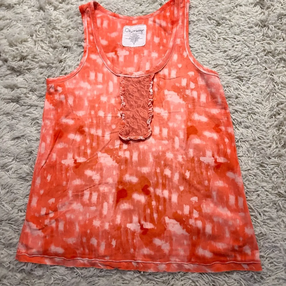 Olsenboye Orange Ruffled Sleeveless Tank Top Size S - Image 7