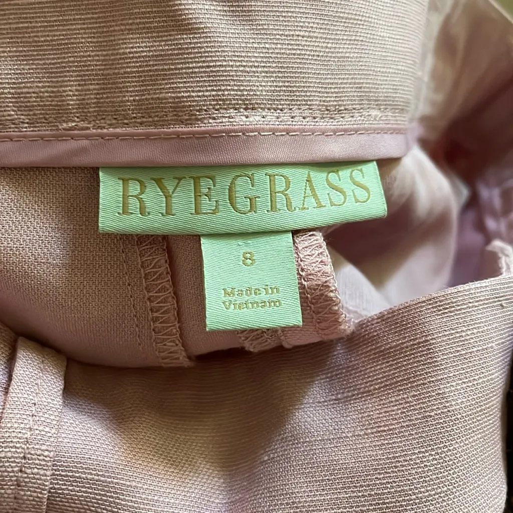 Ryegrass Wide Leg High Rise Cropped Pants Pleated Size 8 NWOT Linen Blend Pink - Image 11