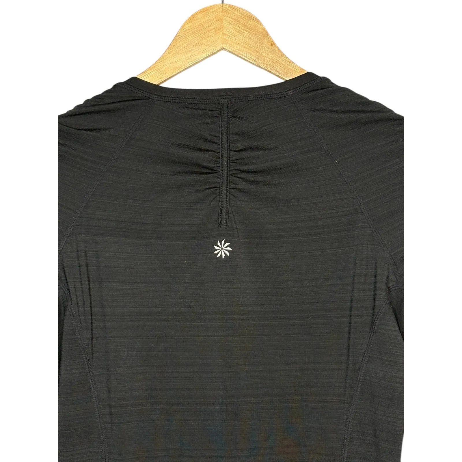 Athleta Pop Space Dye Half Zip Pullover Black Long Sleeve Pocket Women Medium - Image 6