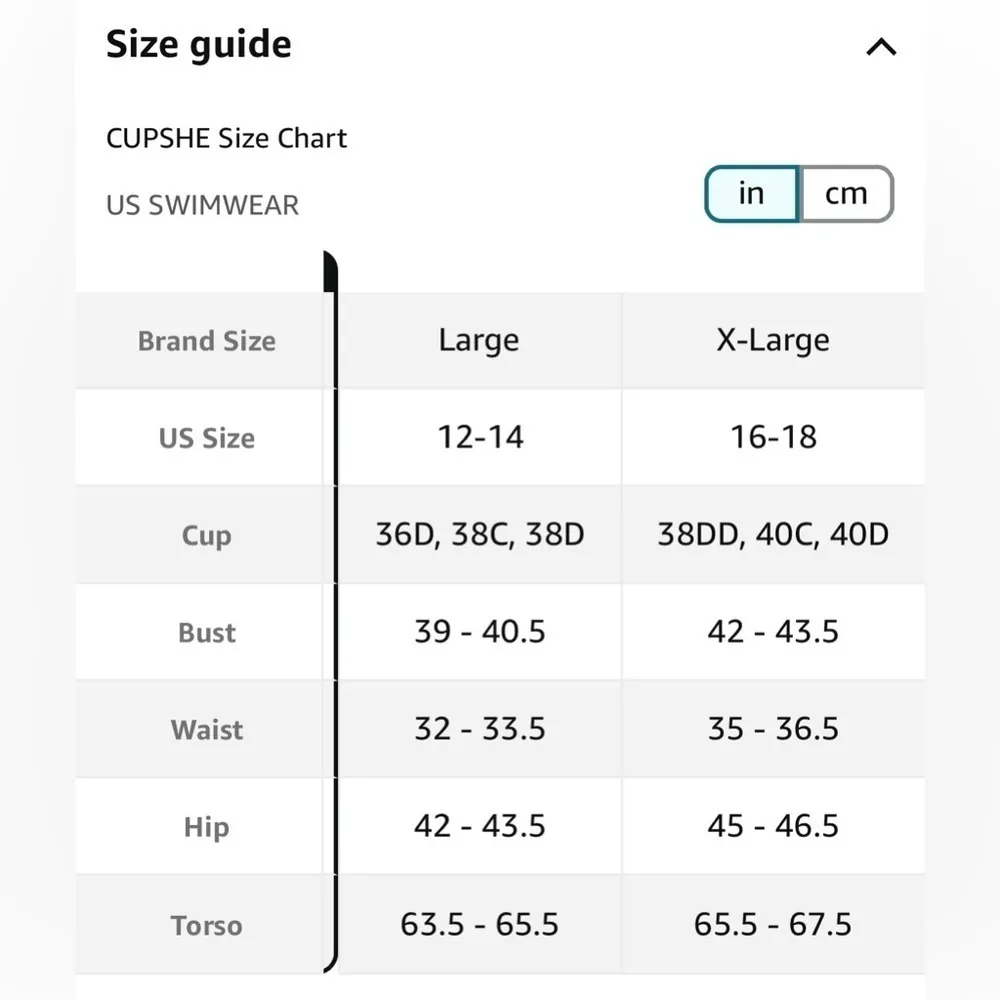 NWT XL CUPSHE Women's Bikini Sets Two Piece Swimsuit One Shoulder High waisted - Image 5