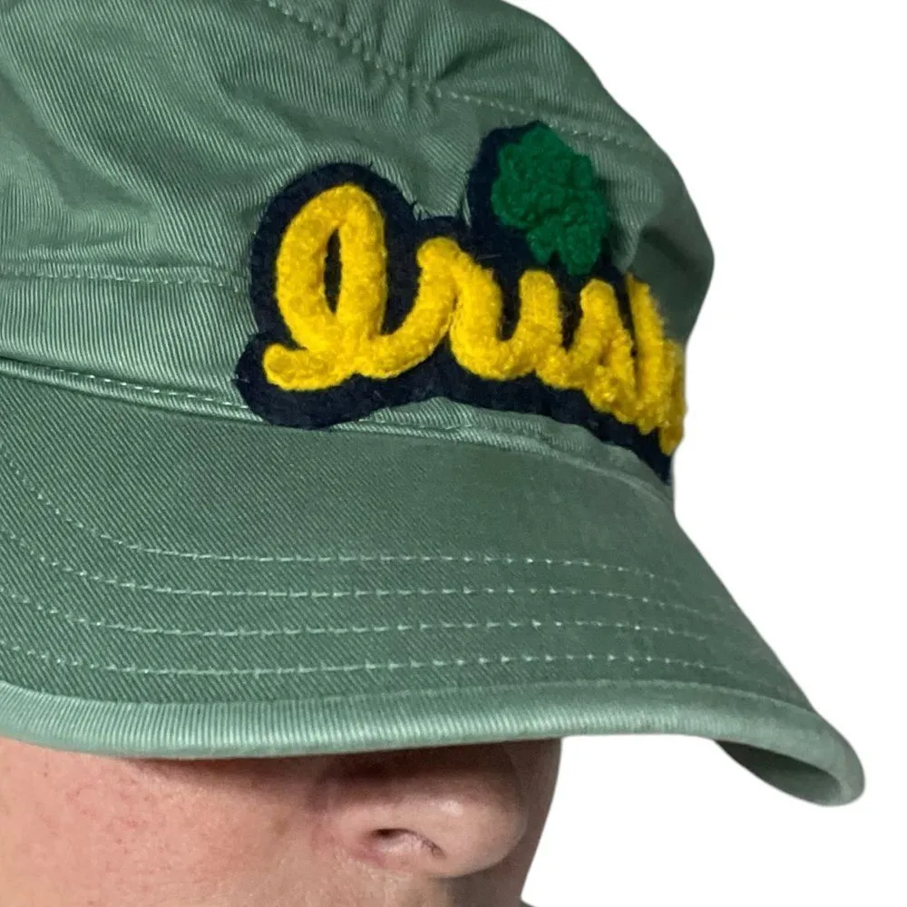 Gap Irish Pageboy Hat Army Green w/Golden IRISH writing M/L - Image 4