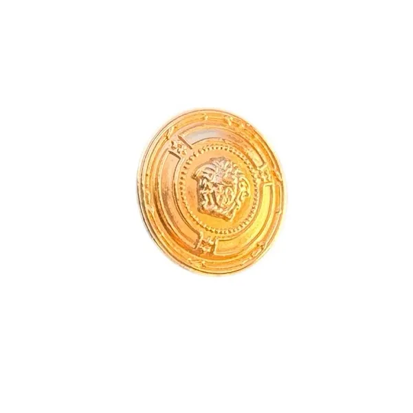 Versace Jeans Couture Vintage Cropped Paisley Baroque Vest Gold Medusa Buttons Blue Size XS - Image 5