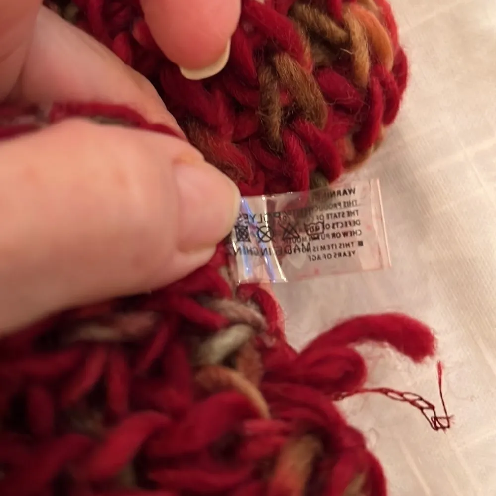 NWOT infinity scarf w/ sparkly sequins on 1 side & multi colored on the other Red - Image 5