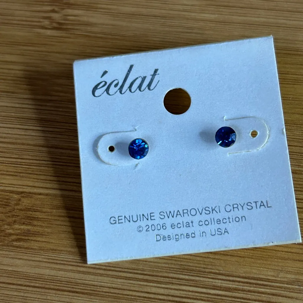 Sparkling Sapphire Blue Earrings - Image 2
