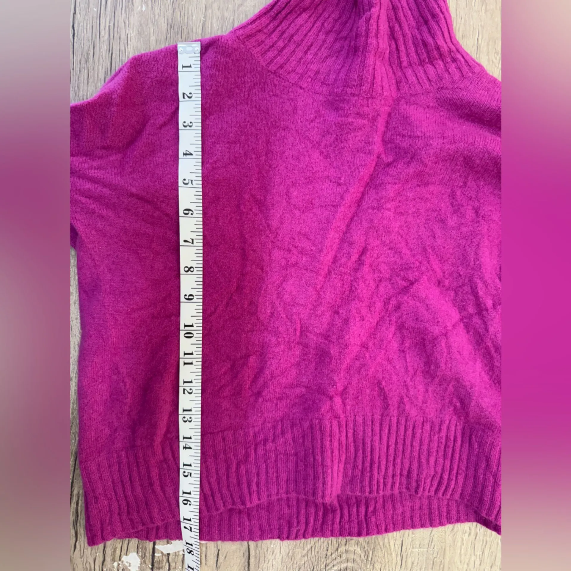 Free People magenta cashmere mock neck sweater‎ size xs - Image 5