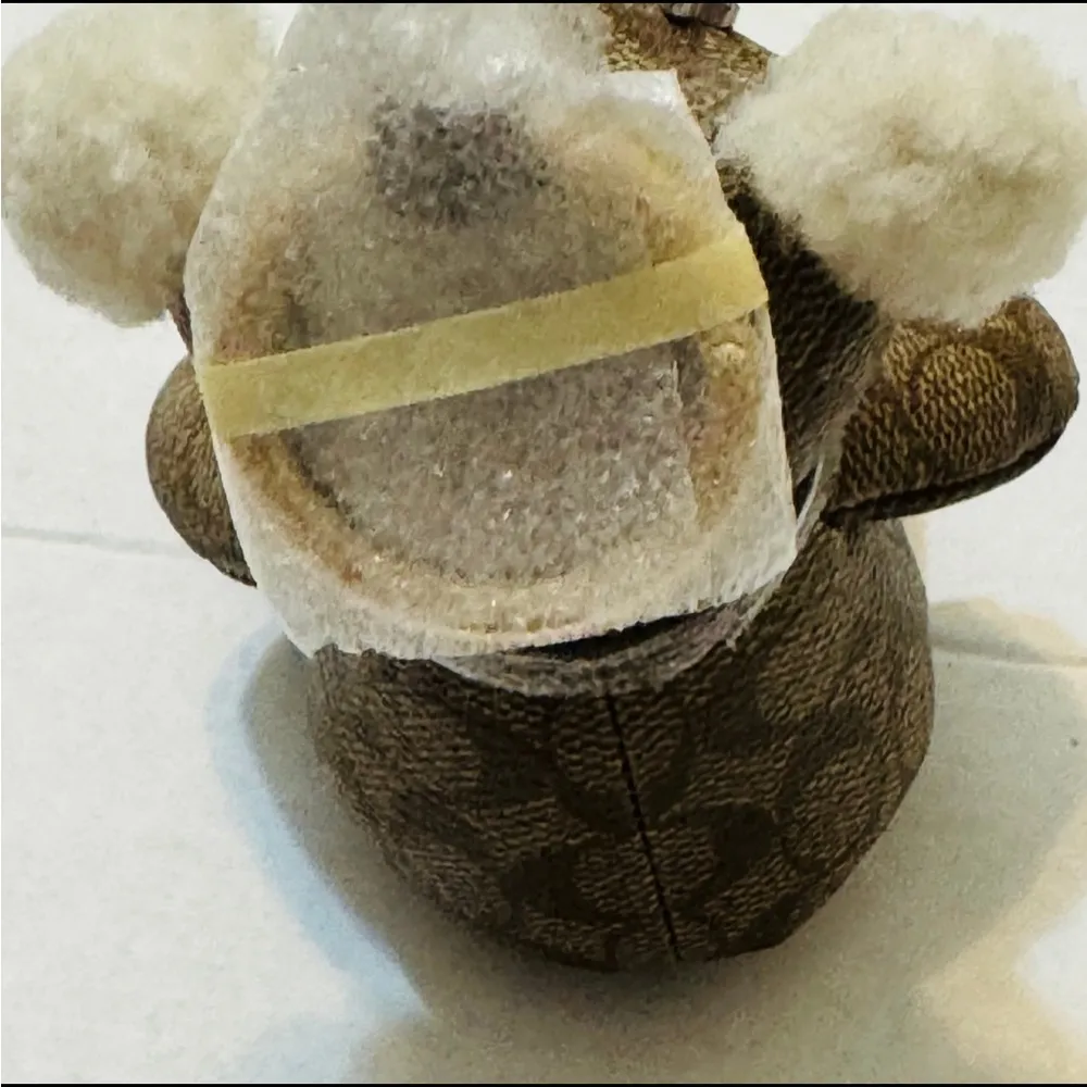 Coach Bear Charm Gold/Khaki in Signature Canvas 77676 - Image 4