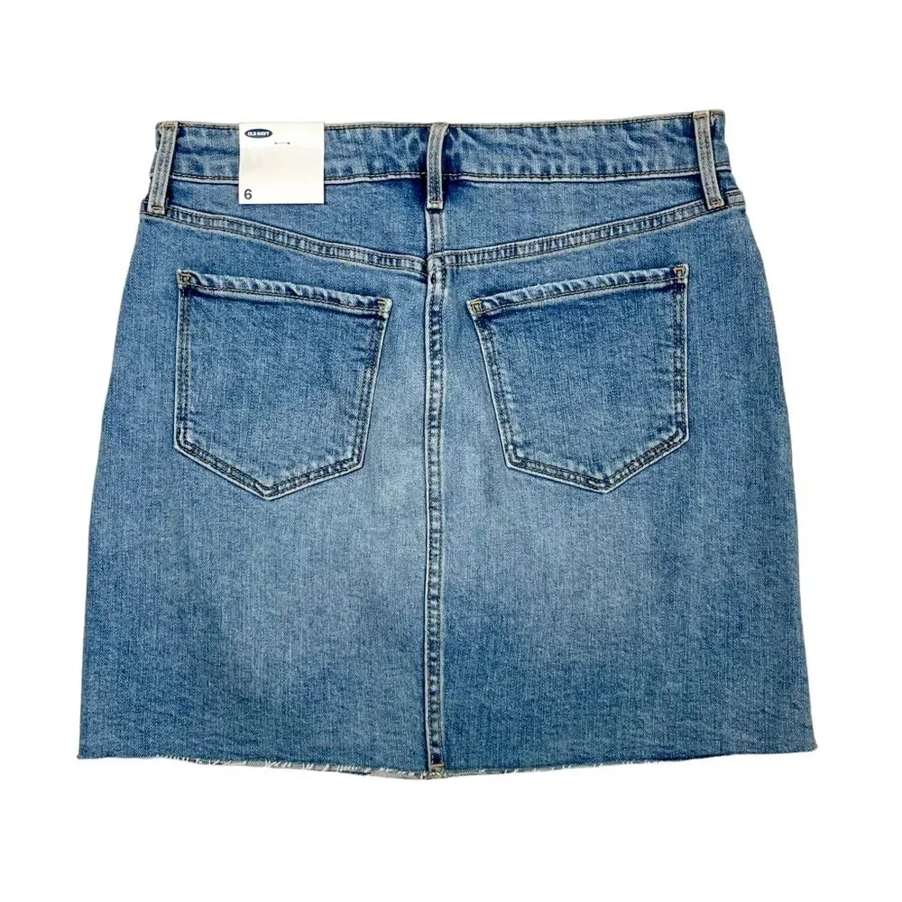 NWT Old Navy Button Front Distressed Denim Skirt - Image 5