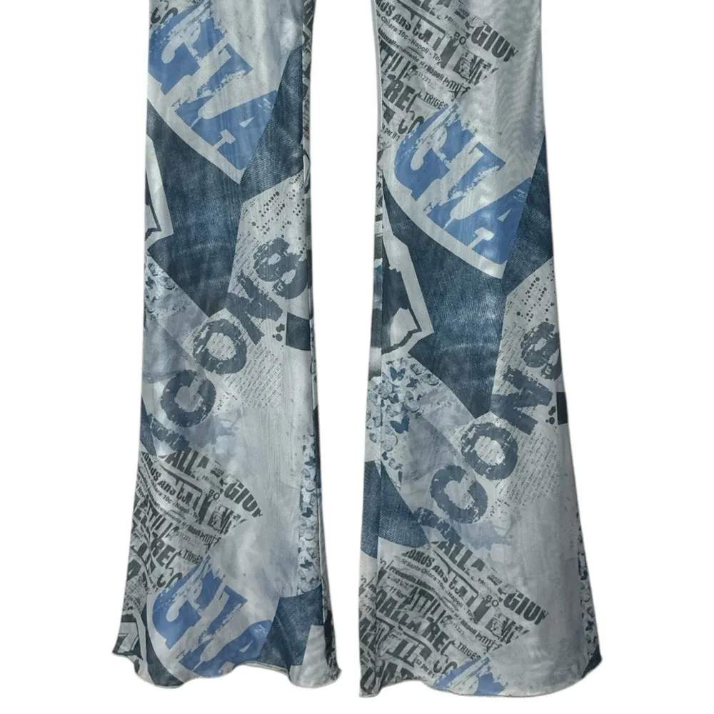 I.AM.GIA Newsprint Flare Mesh Pants Size XS - Image 6