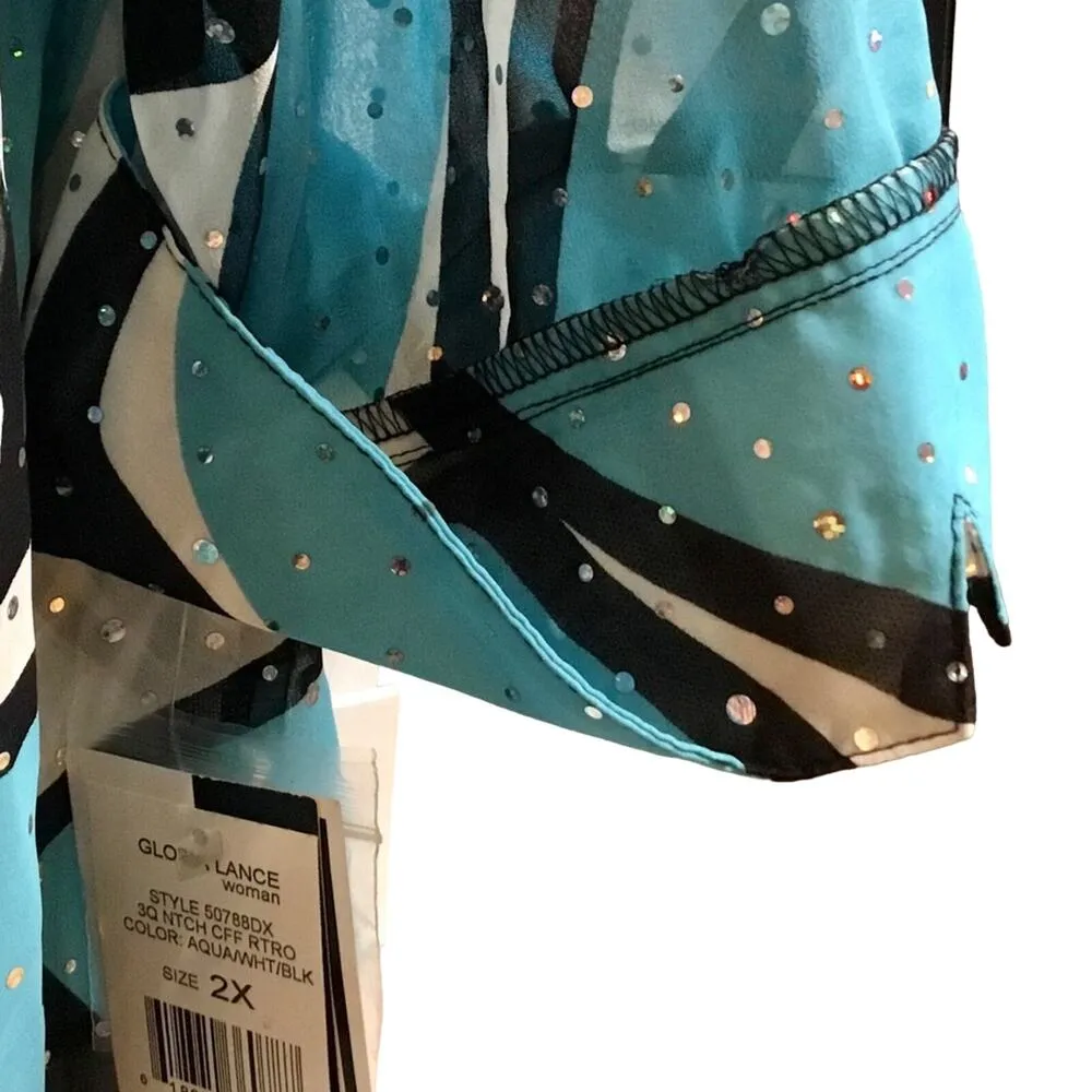 Gloria Lance Two Piece Set Blue Size 2X - Image 3