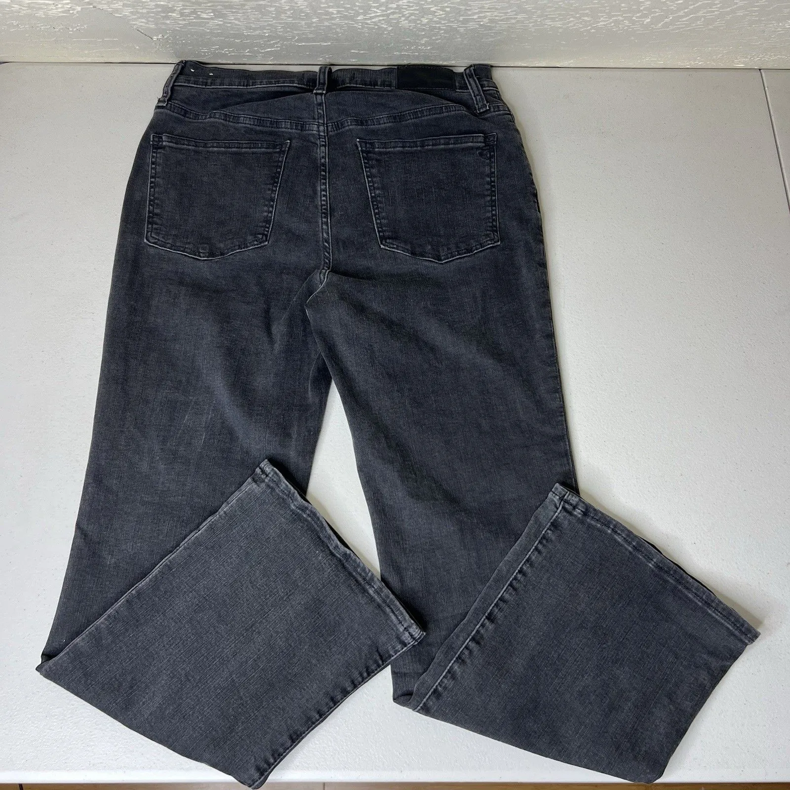 Madewell Cali Denim Boot Jeans Womens 29x29 Washed Black Button Fly Cropped - Image 8