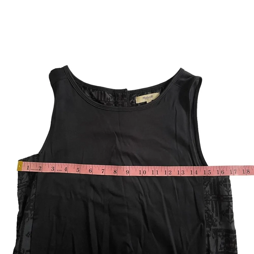 Madewell  Threadwork Embroidered Black Button Down Split Back Tank Top - Image 7
