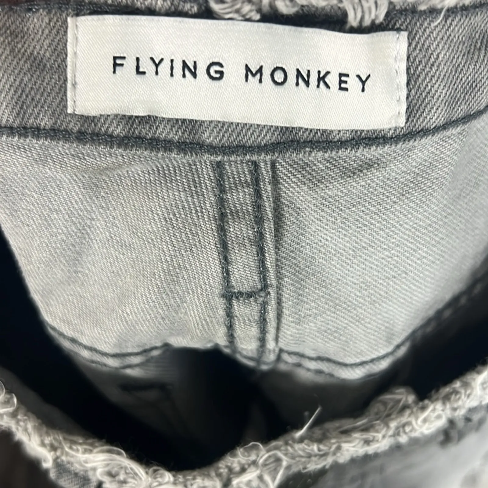 Flying Monkey Denim Cutoff Shorts Womens 26 Gray Distressed High Rise Festival - Image 4