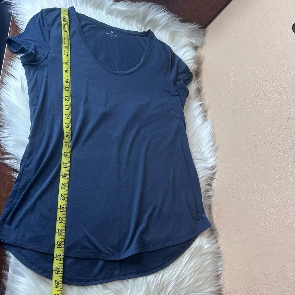 Athleta Essence Cut Out Short Sleeve Top Size Large - Image 10