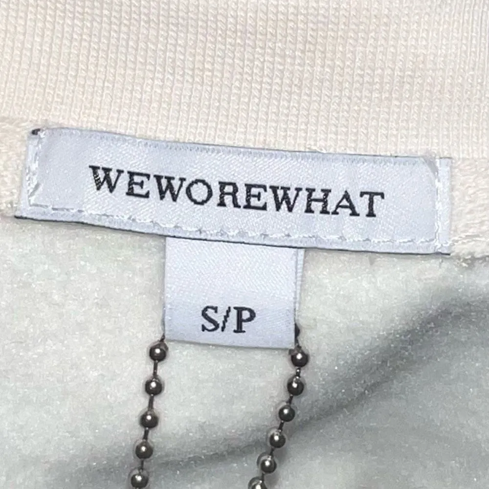 WeWoreWhat Solid Cropped Sweatshirt in‎ Off White - Image 5