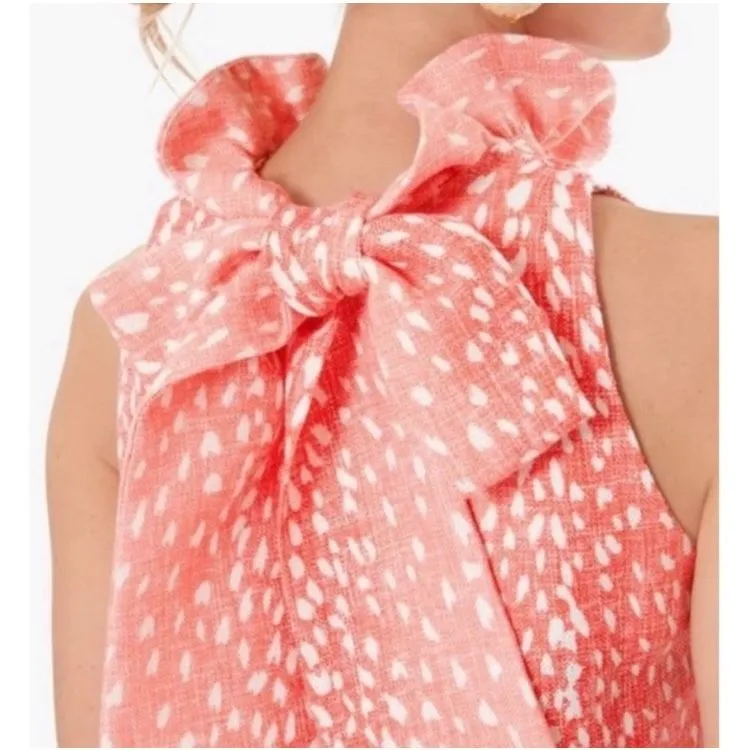 Tuckernuck Antelope Linen Blend Mason Sleeveless Top Bow Detail Small #765 - Image 2