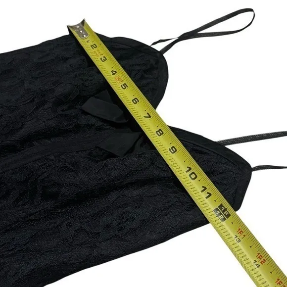 Vintage Nuance 70's Black Lace Tiered Gothic Fairy Ethereal Prom Dress Size 5(S) - Image 9