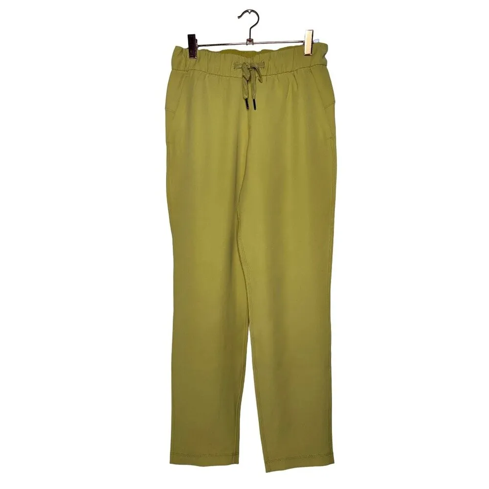 Lululemon On the Fly 7/8 Pant Size 4 Vintage Gold Mustard Yellow Woven - Image 2