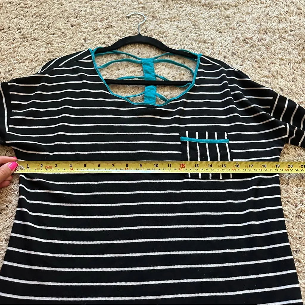 E&M Womens Blouse Shirt Top Size M Medium Comfort Casual Striped - Image 6