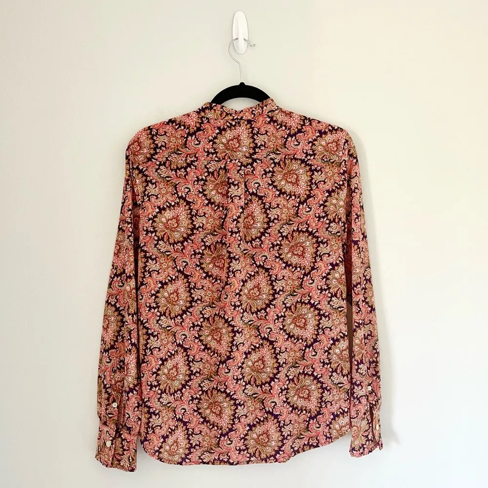 J. Crew Paisley Ruffle Button Down Blouse - Image 3