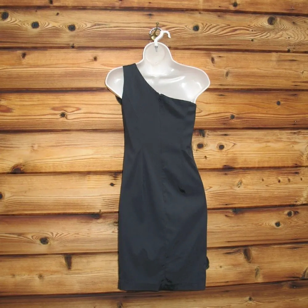 Cache Black One Shoulder Cocktail Dress - Image 5