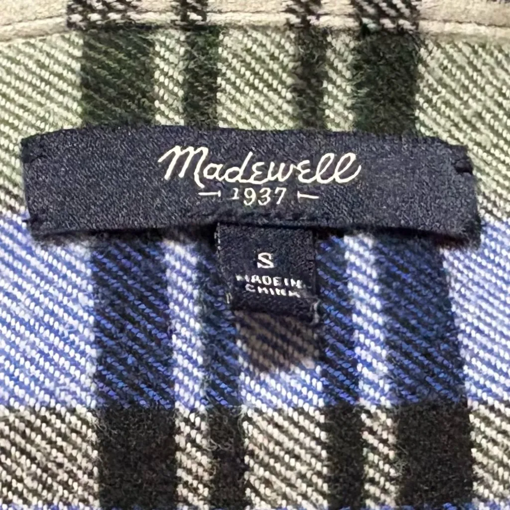 Madewell Flannel Ex-Boyfriend Button-Down Shirt Larchmont Plaid Shirt Size Small - Image 12