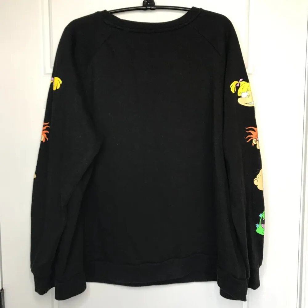 Nickelodeon Rugrats Retro Crewneck Sweatshirt Womens 3XL FITS LIKE XL Black Knit - Image 3