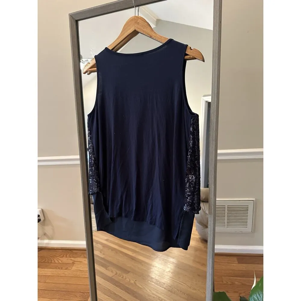 Ladies Sequined Sleeveless Top Diane Gilman DG2 size Small /Purple Purple - Image 6