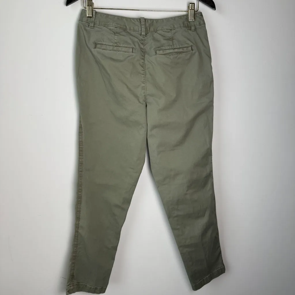 Quince Stretch Cotton Twill Girlfriend Chino Pants Side Stripe Olive Size 27 - Image 7