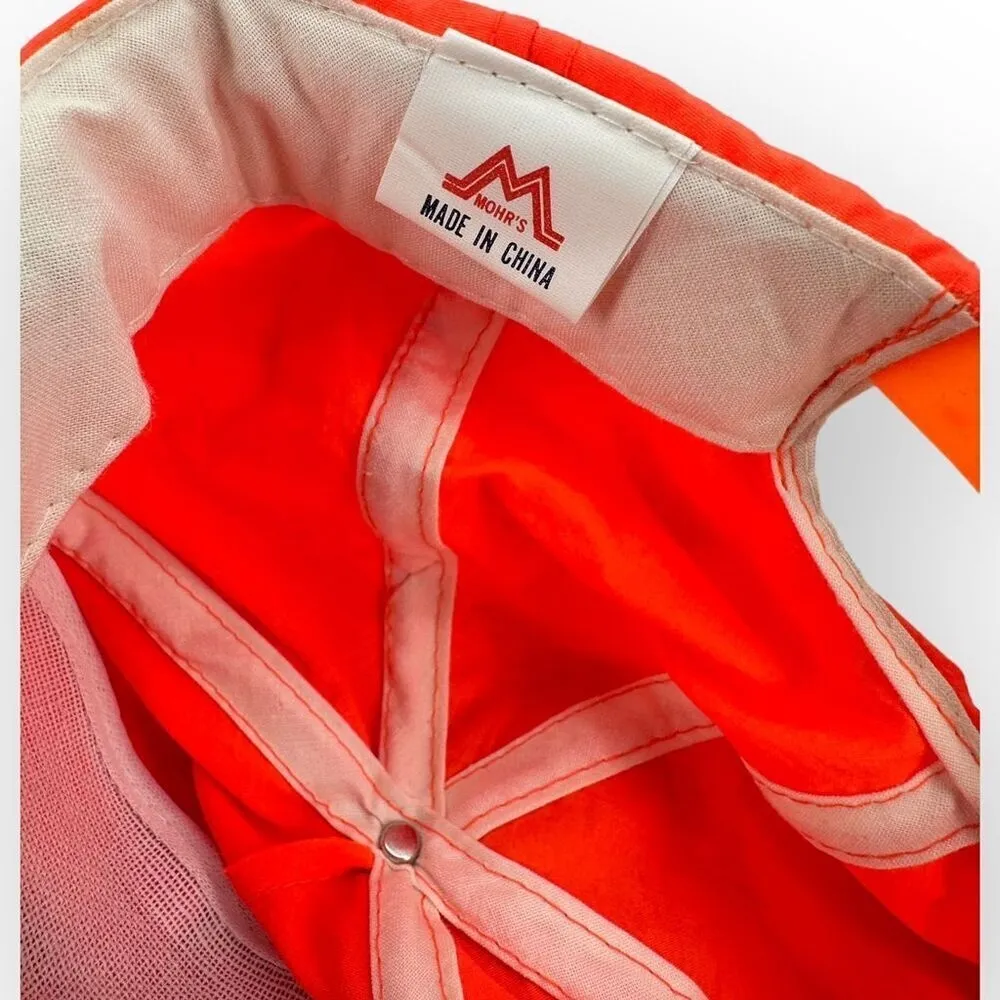 Vintage 1995 Fremont Outing Club Clam Bake Trucker Hat Orange Snapback Black - Image 7