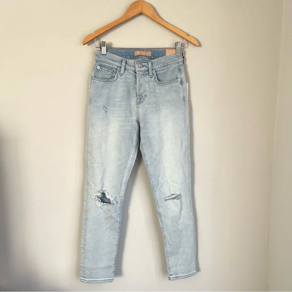 7 For All Mankind Josefina Slim Boyfriend Jeans Size 24 NWT - Image 3