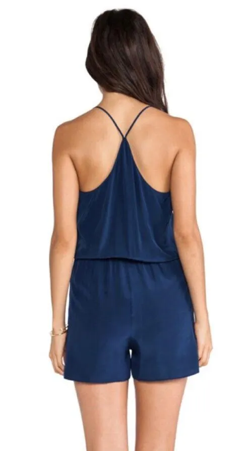 Jaco Silk Drape Wrap Romper - Image 2