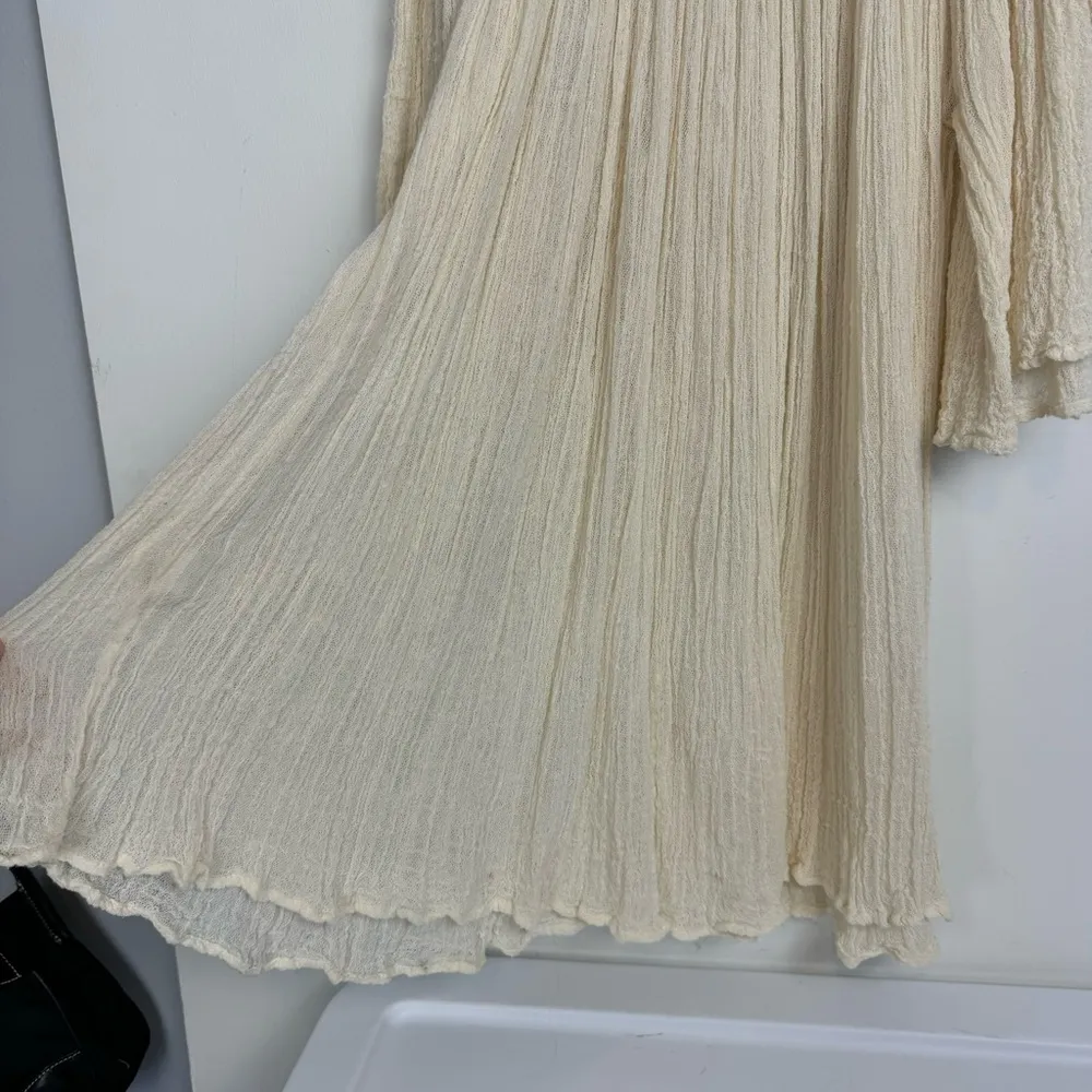 Jen’s Pirate Booty Tunic Mini Dress One Size Cream Beige Gauzey Cotton - Image 15