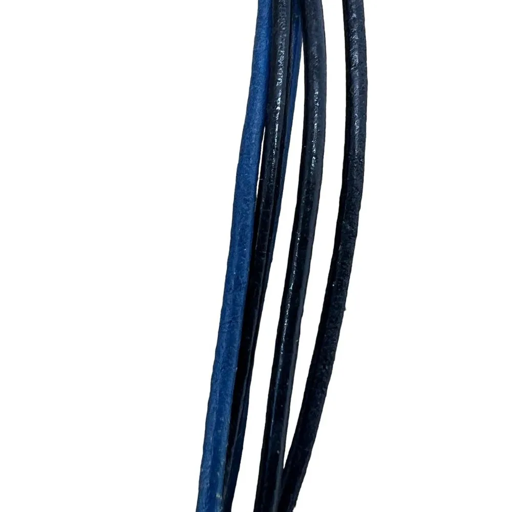 Chico's Chicos Leather 5 Strand Necklace Fish Enamel Pendant Adjustable 19.5" RE - Image 4