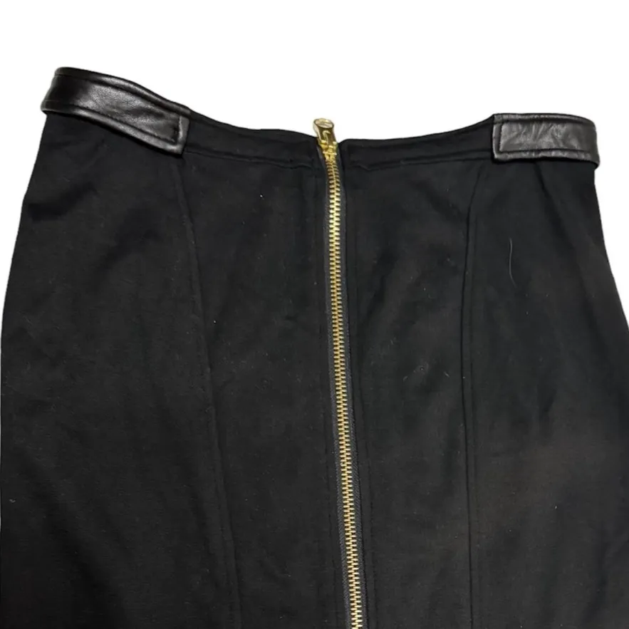 Boston Proper Black Leather Trim Ponte Zipper Accent Knee
Length Skirt 2 NWT - Image 5